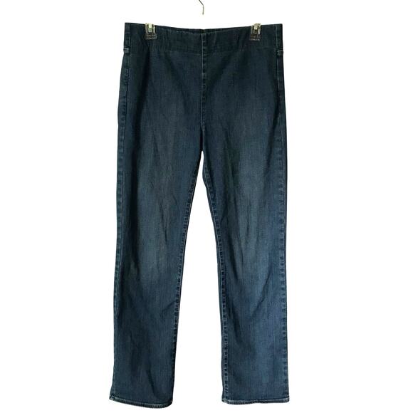 NYDJ Jeans Large Womens Straight Pull On Lift X Tuck Spanspring Denim Med Wash L - Picture 1 of 8